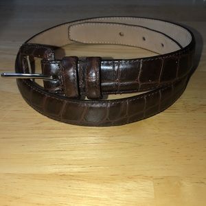 WCM,women’s brown genuine Italian leather calfskin belt size Small.